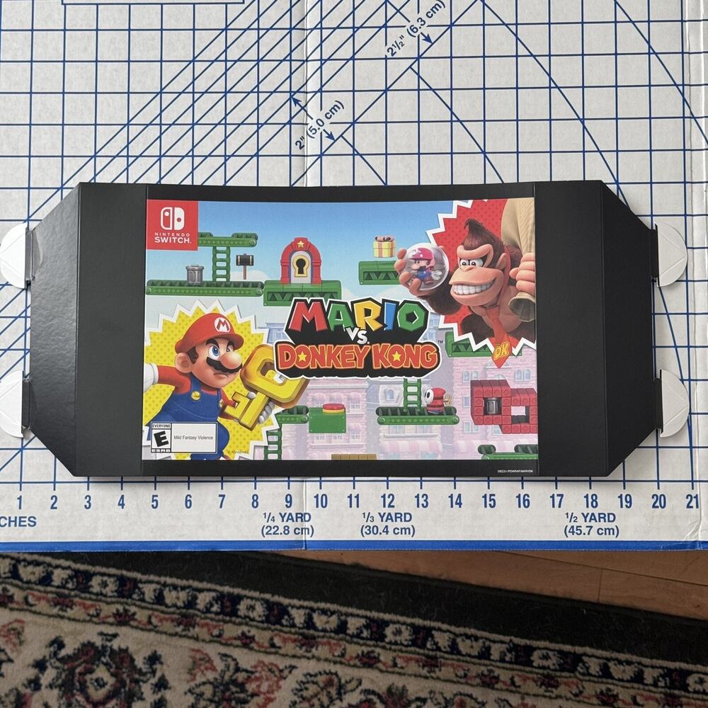 Mario vs Donkey Kong Cardboard Promo Sign Retail Store Display